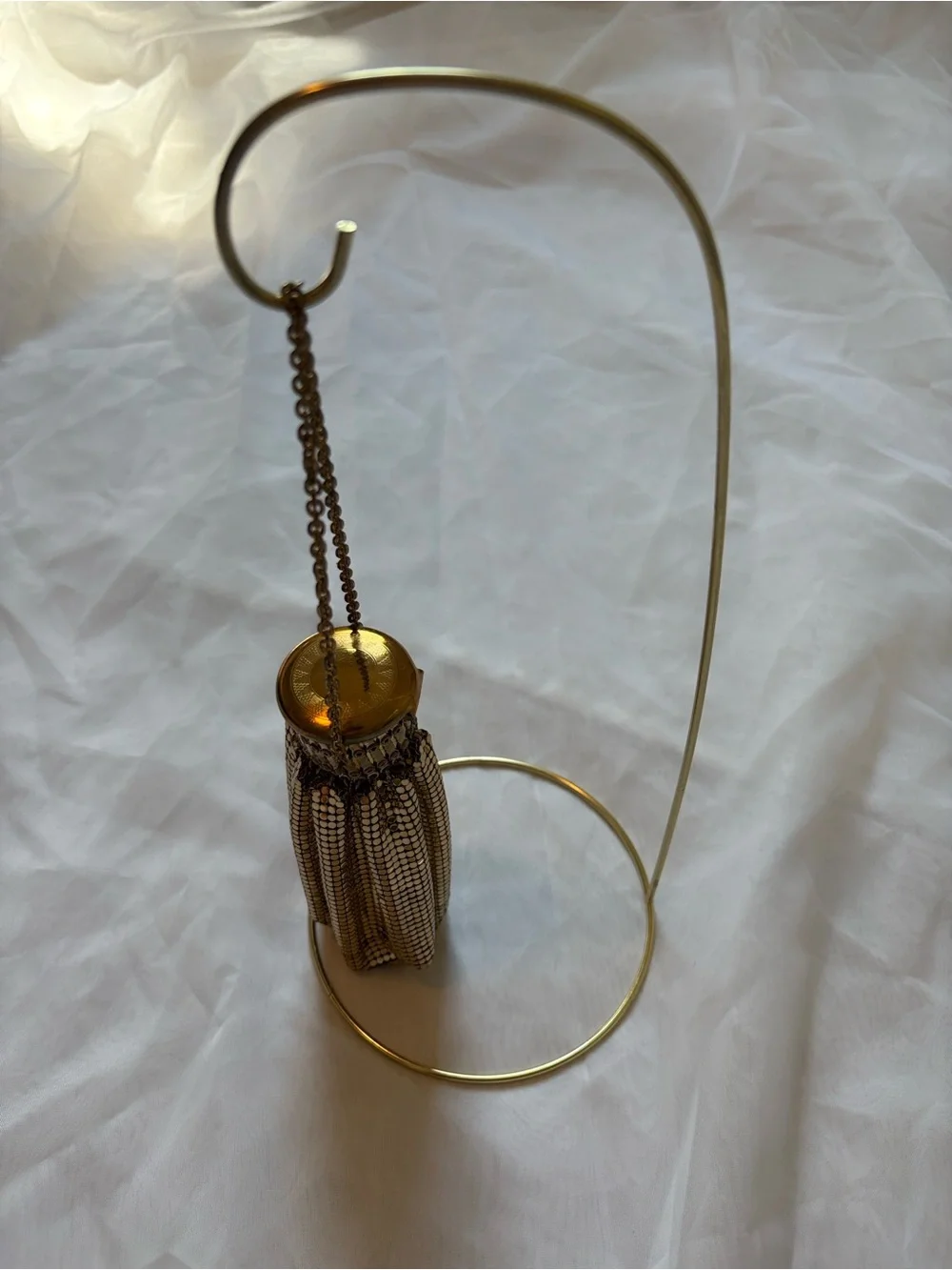 Whiting & Davis Vintage Gold Mesh Beggar Bag